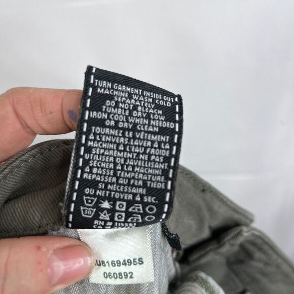 7 for All Mankind Army Green Raw Ankle Skinny Jean Destructed Knee Size 25 - Picture 3 of 12